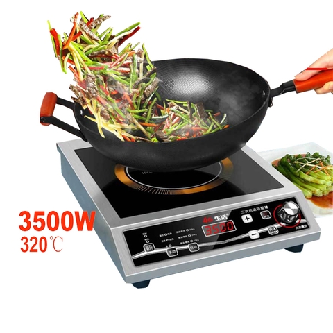 Bếp điện từ công nghiệp 3500W đầy đủ chức năng hẹn giờ, phiên bản tiếng việt