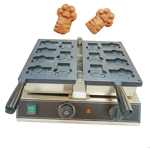Máy làm bánh waffle tay mèo 1800W gia nhiệt kép 2 mặt, chống dính telfon siêu bền