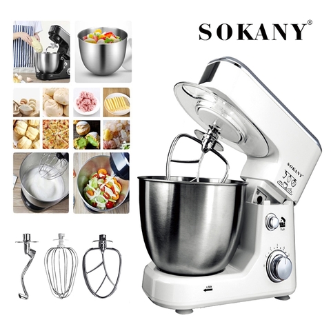 Máy đánh trứng trộn bột SOKANY SC-209 âu trộn 4L 800W đánh kem, nhào bột