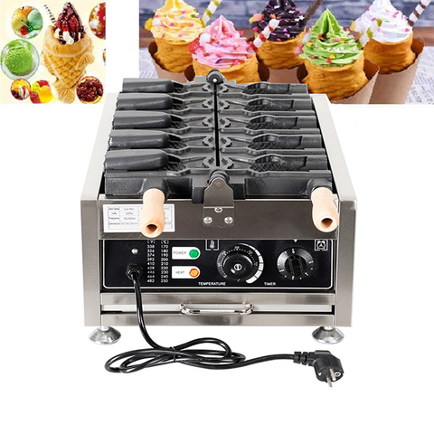Máy làm bánh cá đựng kem 5 con 3000W điều chỉnh 50 - 300 độ, hẹn giờ chính xác