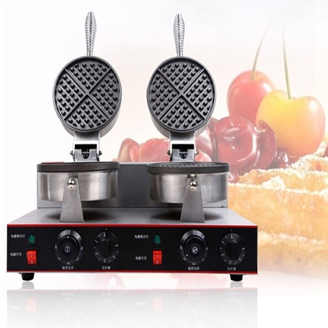 Máy làm bánh waffle đôi, nướng bánh kẹp tổ ong 2400W điều chỉnh 50 - 250 độ, làm nóng nhanh