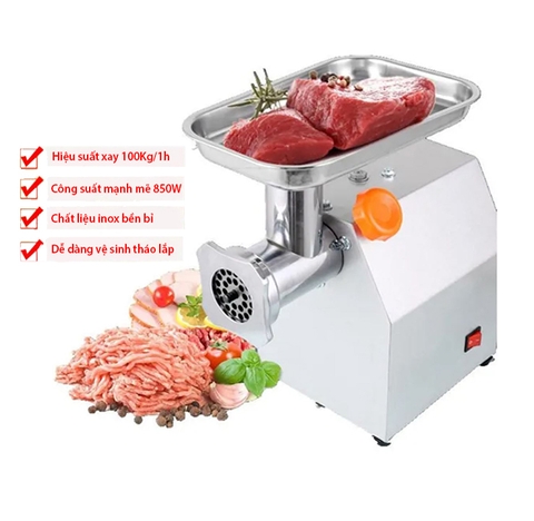 Máy đùn thịt, máy xay thịt cá công nghiệp 850W đa năng xay thịt nhồi xúc xích, lạp xưởng