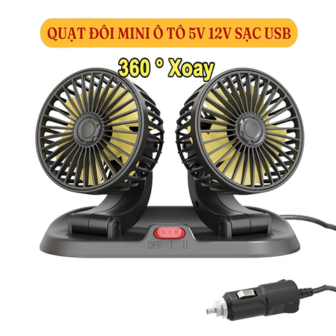 Quạt xe ô tô, quạt mini ô tô 10W cắm nguồn tẩu 24v đa năng xoay 360 độ siêu mát