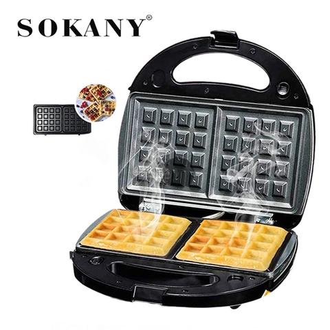Máy nướng bánh waffle, làm bánh kẹp tàn ong SOKANY 750W