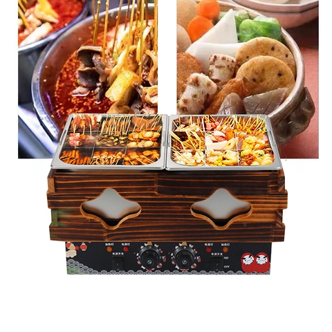 Nồi nấu lẩu oden, nồi lẩu oden 18 ngăn 2500W chất liệu inox không gỉ, vệ sinh dễ dàng