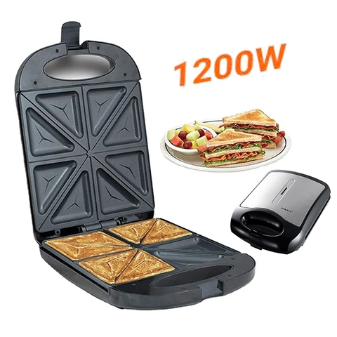 Máy nướng bánh mì sandwich, làm bánh hotdog waffle tam giác 8 bánh SOKANY