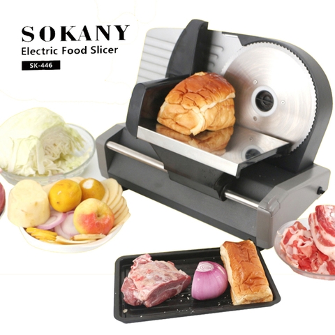 Máy cắt thịt đông SOKANY 500W chuyên cắt thịt bò, heo, bánh mì, củ quả