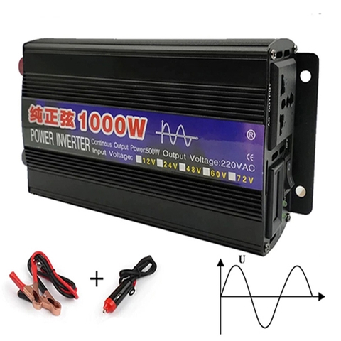Bộ kích điện Inverter 12V lên 220V 1000W sóng sin chuẩn