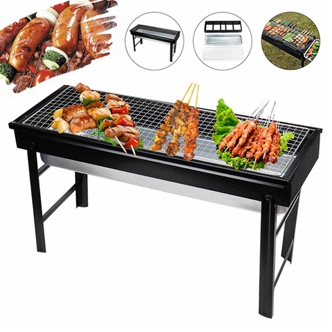 Bếp nướng than hoa BBQ ngoài trời loại dài gấp gọn tiện lợi