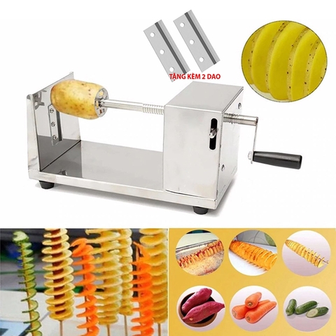 Máy cắt lốc xoáy khoai tây chất liệu inox không gỉ, dễ vệ sinh