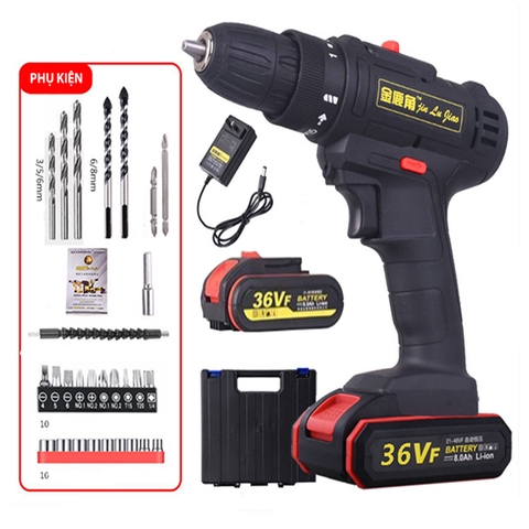 Máy khoan pin bắt vít cầm tay 36V lỗi đồng kèm full hộp phụ kiện