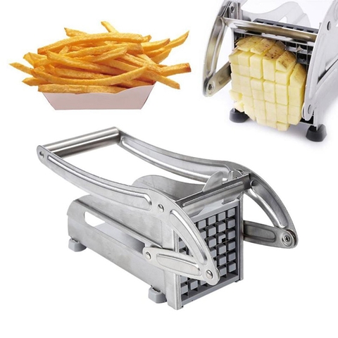 Dụng cụ cắt khoai tây chiên máy cắt củ quả hình vuông con trì 2 cỡ dao