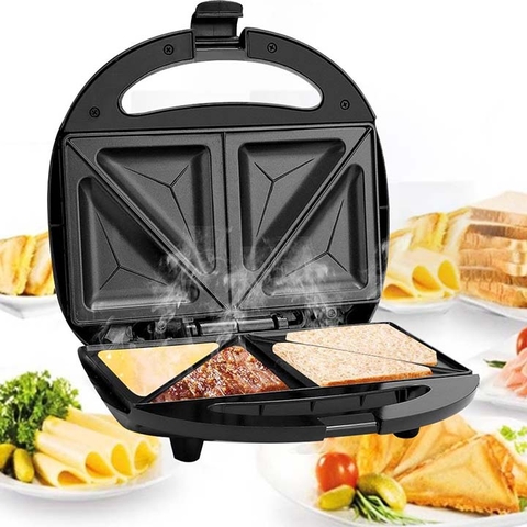 Máy kẹp nướng bánh mì Sandwich HAEGER RAF 750W làm bánh hotdog tam giác