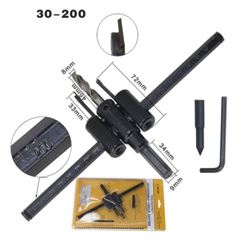Mãi khoan khoét lỗ 30 - 200 mm chuyên khoét lỗ tròn gỗ, thạch cao