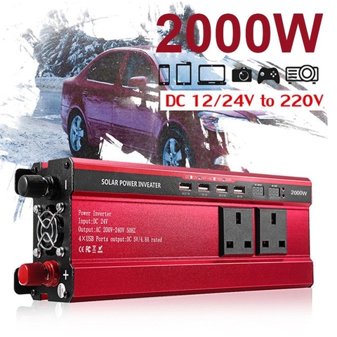 Bộ kích điện 2000W Inverter đổi nguồn điện 12V lên 220V