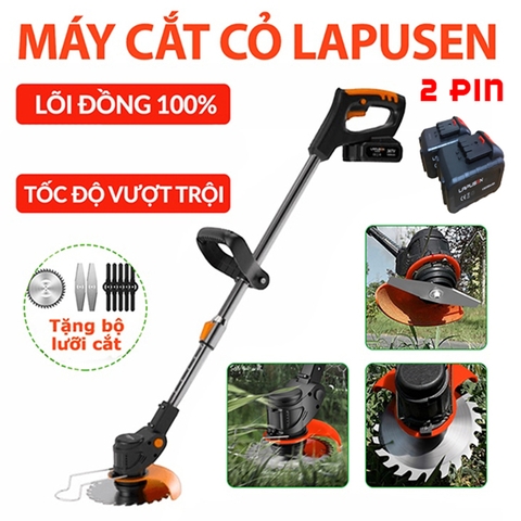 Máy cắt cỏ cầm tay LAPUSEN không dây (tặng kèm 1 pin + 8 lưỡi)