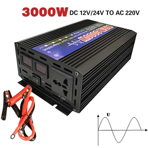 Bộ kích điện, đổi nguồn 12V lên 220V sóng sin chuẩn 3000W Inverter