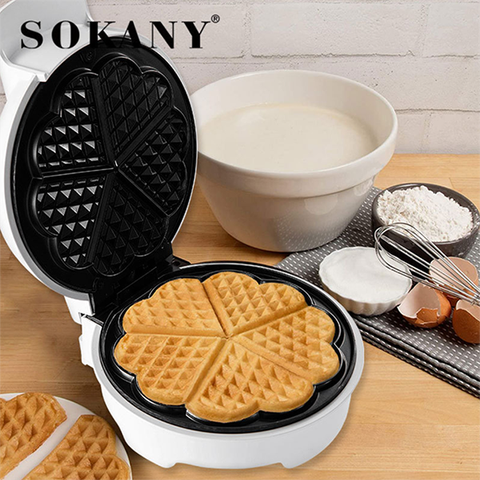 Máy làm bánh waffle, máy làm bánh tổ ong SOKANY 1200W làm nóng nhanh, bánh chín đều 2 mặt