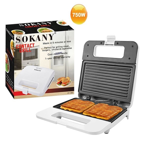 Máy nướng bánh mì SOKANY 750W đa năng nướng thịt, rán trứng, xúc xích…