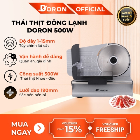 Máy cắt thịt đông lạnh DORON_174, 500W chuyên cắt thịt bò, heo, bánh mì, củ quả