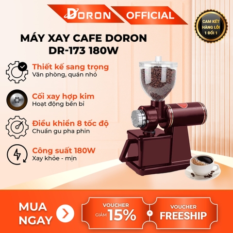 Máy xay cà phê hạt DORON_173,  nghiền cafe 8 cấp độ siêu mịn