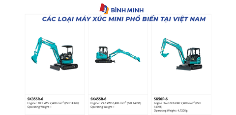 Các loại máy xúc mini