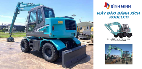 Máy xúc Kobelco bánh lốp