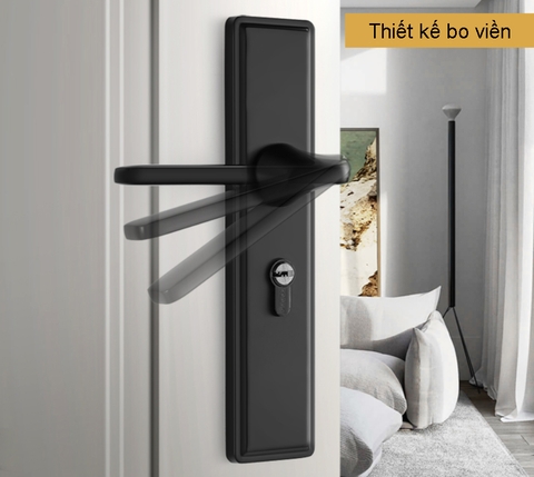 Bộ Khóa cửa tay nắm hàng xịn COBE loại màu xám bo viền Đẹp lung linh CX5012X