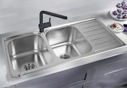 DAP2203_Chậu rửa bát Inox công nghệ dập,  2 hố, KT:100-46