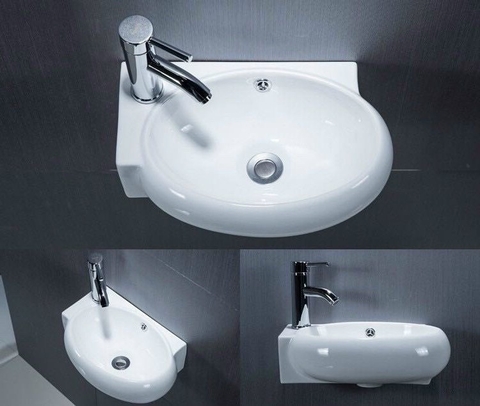 CRM1104_Chậu rửa mặt Lavabo treo góc Trái, Phải -ORYMAN-1L, Hình Bầu dục.