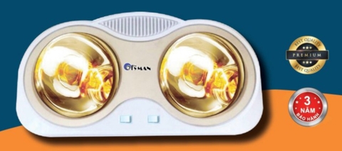 Đèn sưởi nhà tắm 2 bóng treo tường Oryman_ORM002