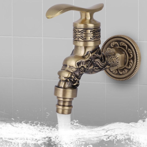Vòi hồ tân cổ điển hình đầu Rồng - Nhà đại gia - Vòi nước mini Vòi xả lạnh