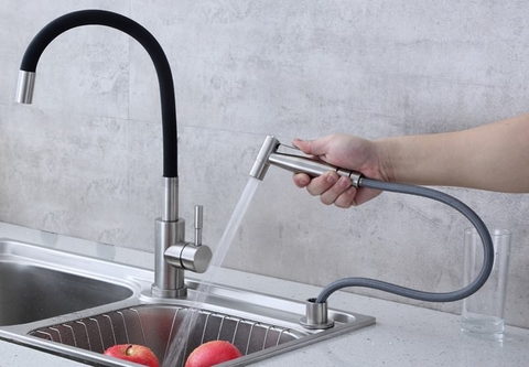 Bộ xịt bếp gắn chậu (gồm đủ phụ kiện và bộ trạc 3) SUS304 - Cao cấp ITALIA