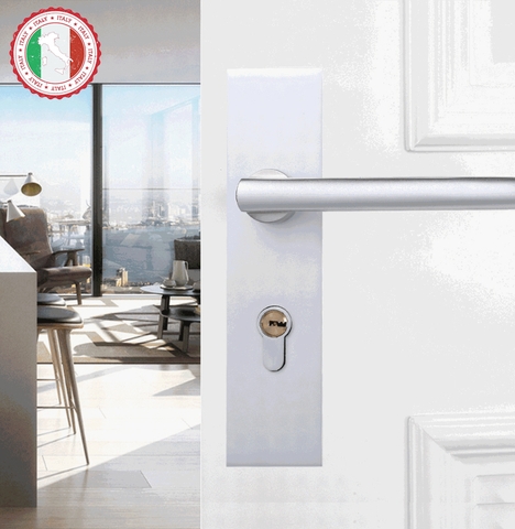 Khóa cửa tay nắm thép không gỉ - Nhập khẩu cao cấp ITALIA (màu trắng bạc)