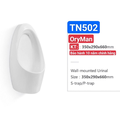 TN502. Bồn tiểu nam treo tường -  Xả Nhấn Cơ - ORYMAN - TN502