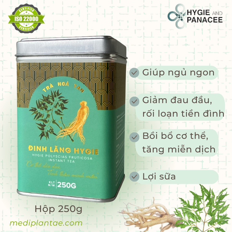 Trà Đinh Lăng Hòa Tan Hygie & Panacee Hộp 250g/120g