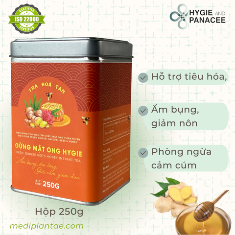 Trà Gừng Mật Ong Hòa Tan Hygie & Panacee Hộp 250g
