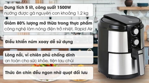 Nồi chiên không dầu Mishio MK-220 5 lít