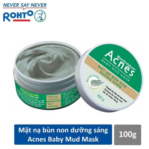 Mặt Nạ Bùn Non Acnes Dưỡng Sáng Da 100g Baby Mud Mask