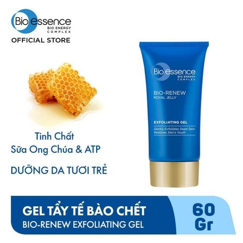 Gel Tẩy Tế Bào Chết Bio-essence Tinh Chất Sữa Ong Chúa 60g Bio-Essence Renew Exfoliating Gel