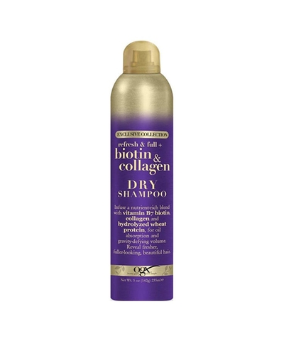 Dầu Gội Khô OGX Exclusive Collection Biotin & Collagen Dry Shampoo (235ml)