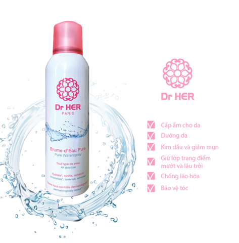 Xịt Khoáng Dr Her Paris Làm Dịu Da 150ml Pure Water Spray