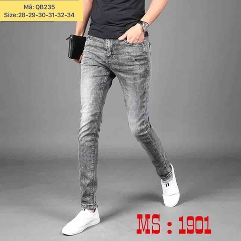 Mã QB235- Quần Jean Nam Màu Xám 1901