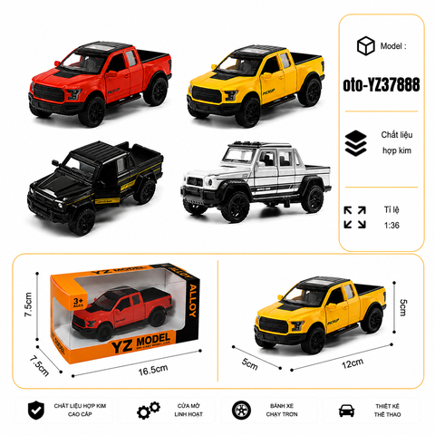 Xe thể thao nhiều màu sắc chất liệu hợp kim , tỉ lệ 1:36 : SKU : oto-YZ37888 ( Vat : 103-01-35 )