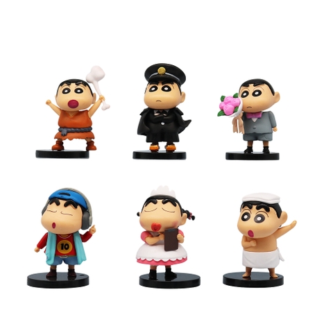Mô Hình bộ 6 Shin bút chì cosplay - Cao 7-10cm - nặng 300gram - Figure Cậu Bé Bút Chì - bọc túi OPP - Hộp Màu - HM126 N3-K34-T2-S1