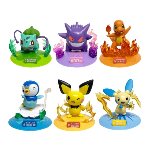 Mô Hình POKEMON Bộ 6 Pokemon có đế bản A - Cao 7-10cm - Nặng 700gram - Pokemon - Hộp Màu - K28-T1-S4