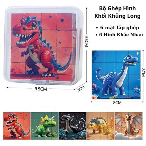 Đồ chơi khối gạch từ tính - thế giới khung long . Dài 8cm - cao 8cm - nặng : 100gram - Hộp Nhựa . SKU : ht58