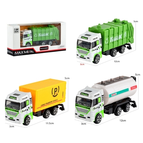 Mô Hình 3 Oto Xây Dựng Vàng Xanh hợp kim , tỉ lệ 1:64 - Dài 12cm - rộng 3.5cm - cao 5cm- SKU : oto-CF17-M10 - ( Vat : 003-01-20 )