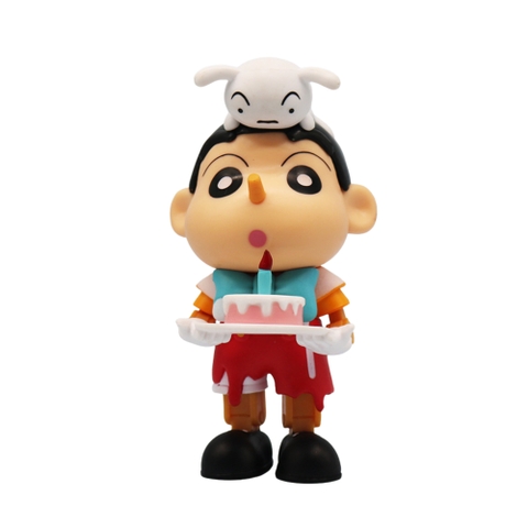 Mô Hình Shin bút chì cầm bánh sinh nhật - Cao 13cm - nặng 150gram - Figure Cậu Bé Bút Chì - No box - K19-T1-S8