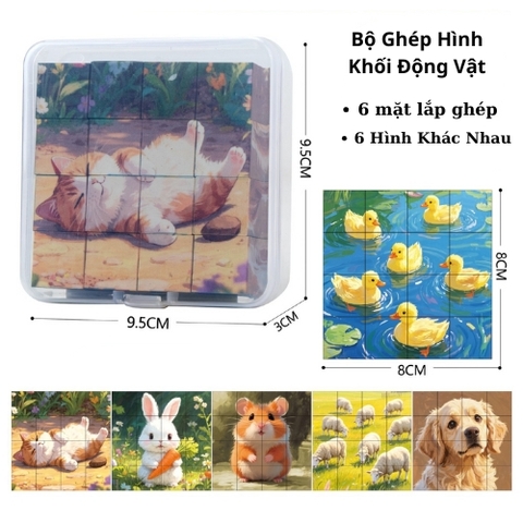 Đồ chơi khối gạch từ tính - Động Vật . Dài 8cm - cao 8cm - nặng : 100gram - Hộp Nhựa . SKU : ht57